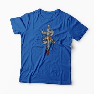 Tricou Tatuaj Cutit - Bărbați-Albastru Regal